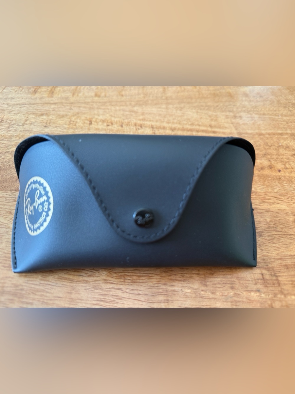 Ray-Ban Black Leatherette Sunglasses Case with Logo